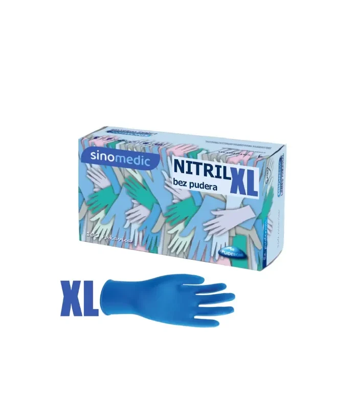 Sinomedic nitrilne rukavice bez pudera - plave XL A100